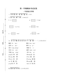 2020一年级上册期末复习考试卷语文