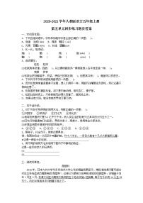 小学语文第五单元单元综合与测试精品精练