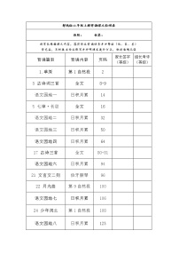 部编版六年级上册背诵课文检测表及内容