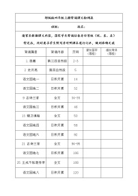 部编版四年级上册背诵课文内容及闯关表