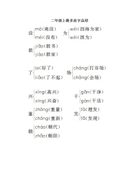 部编版二年级上册多音字总结