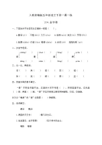 人教部编版五年级下册金字塔夕照精品课堂检测