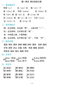 部编版五年级语文下册期中复习知识要点