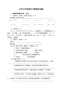 人教版六年级语文下册期末测试题 (7)