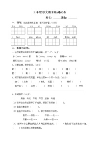 人教版五年级语文下册期末试卷 (4)