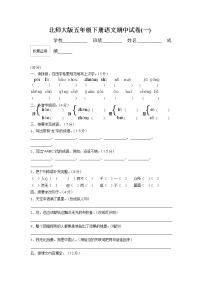 北师大版五年级下册语文期末试卷1