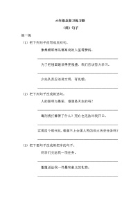 六年级句子总复习练习题（无答案）