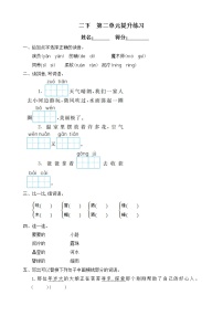 人教部编版二年级下册课文2综合与测试一课一练