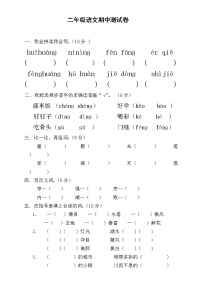 部编版小学二年级下册语文期中考试卷 (2)