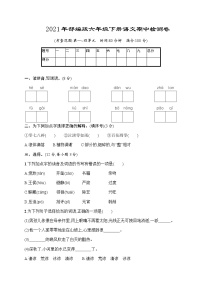 2021年部编版六年级下册语文期中检测卷含答案 (5)