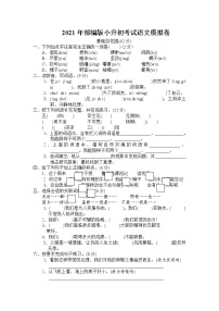 2021年部编版小升初考试语文模拟卷含答案4