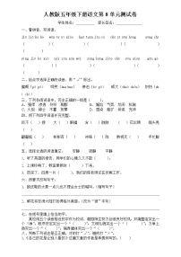 小学语文第八单元单元综合与测试单元测试复习练习题