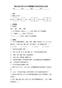 重庆市永川区2020年部编版小升初考试语文试卷（word版 含答案）