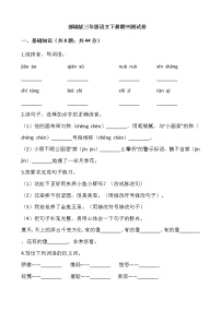 2020-2021 学年三年级语文下册试题-期中测试卷  部编版（含答案）