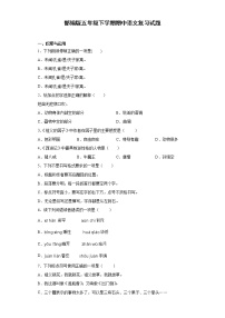 2020-2021学年五年级下册语文试题  下学期期中语文复习试题（含答案） 部编版