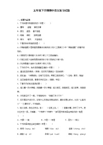 2020-2021学年五年级下册语文试题  期中复习试题  （含答案）部编版