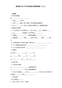 六年级下册语文试题  湖北省2021年小升初语文模拟试题（十三）（含答案）部编版