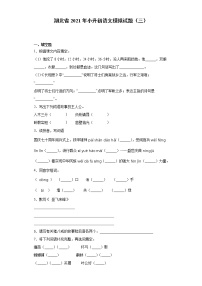 六年级下册语文试题 湖北省2021年小升初语文模拟试题（三）（含答案）部编版