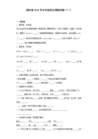 六年级下册语文试题  湖北省2021年小升初语文模拟试题（一）（含答案）部编版