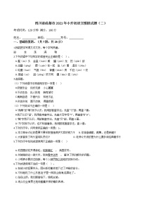 六年级下册语文试题  四川省成都市2020-2021学年下学期小升初语文模拟试题（二）（含答案）部编版