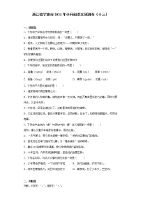 六年级下册语文试题-浙江省宁波市2021年小升初语文预测卷（十三）含答案部编版