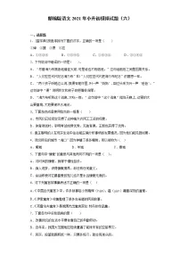 六年级下册语文试题-2021年小升初模拟试题(六)含答案部编版
