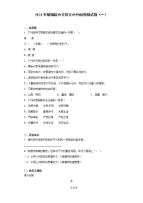 六年级下册语文试题  2020-2021学年小升初模拟试题（一） （含答案）部编版