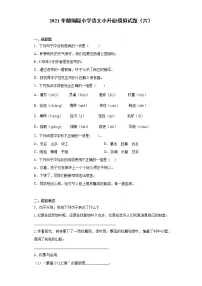 六年级下册语文试题 2020-2021学年小升初模拟试题(六) (含答案)部编版