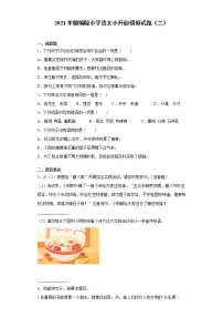 六年级下册语文试题 2020-2021学年小升初模拟试题（二） （含答案）部编版