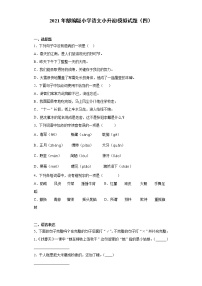 六年级下册语文试题  2020-2021学年小升初模拟试题（四） （含答案）部编版