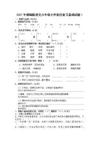 2021年部编版语文六年级下学期总复习试卷含答案 (1)