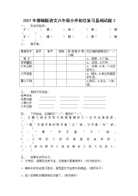 2021年部编版语文六年级下学期总复习基础试题含答案 （3）