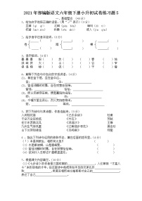 2021年部编版语文六年级下学期小升初测试卷含答案5