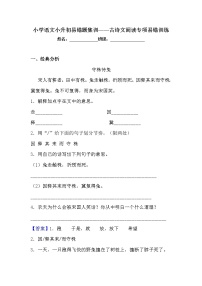 小学语文小升初易错题分类集训练习——古诗文阅读（含答案）