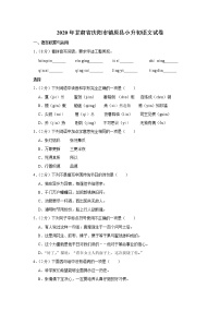 2020年甘肃省庆阳市镇原县小升初语文试卷（原卷 解析版）部编版