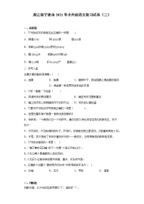 六年级语文下册试题 浙江省宁波市2021年小升初语文复习试卷（二）（含答案）部编版