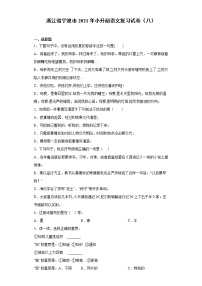 六年级语文下册试题 浙江省宁波市2021年小升初语文复习试卷（八）（含答案）部编版