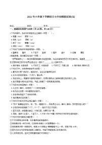 六年级下册语文试题-2021年下学期小升初模拟试卷(五)含答案部编版