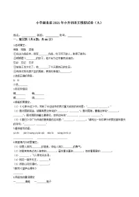 六年级下册语文试题-湖北省2021年小升初模拟试卷(九)含答案部编版