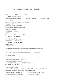 六年级语文下册试题 重庆市酉阳土家族苗族自治县2021年小升初语文考试试卷（九）（含答案）部编版