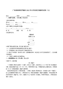 广东省深圳市罗湖区2021年六年级下册小升初语文检测考试卷（七）含答案部编版