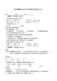 北京市朝阳区2021年六年级下册小升初语文考试试卷（九）含答案部编版