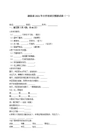 六年级下册语文试题-湖北省2021年小升初语文模拟试卷（一）  部编版（含答案）