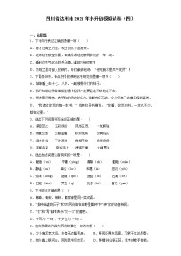 六年级下册语文试题-四川省达州市2021年小升初模拟试卷（四） 部编版（含答案）