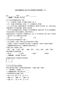 六年级语文下册试题 北京市海淀区2021年小升初语文考试试卷（十）（含答案）部编版