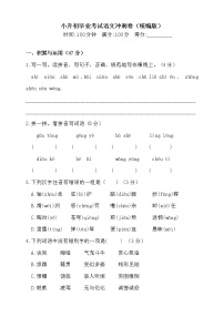 2020年小升初毕业考试语文冲刺卷-（含答案）人教统编版（二）