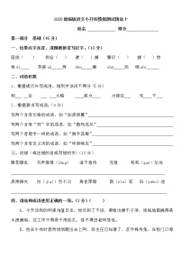 2020部编版语文小升初模拟精选十含答案