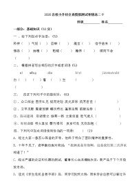 2020语文统编版小升初模拟试题精选二十一含答案