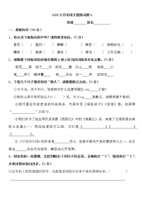 2020部编版小升初语文模拟试题六 含答案