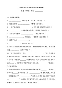 2021学年小升初语文积累运用过关检测密卷-人教统编版（含答案）-（一）